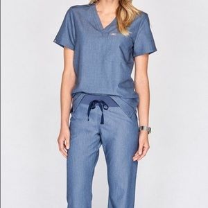 FIGS heather denim set